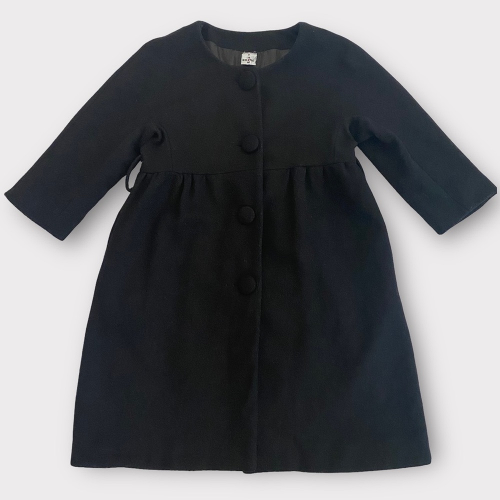 Thom Brown Girl Youth Coat Peacoat A Line Collarless Button Front Princess Royal